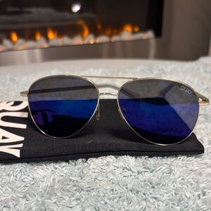 Quay Australia Blue and Gold Sunglasses